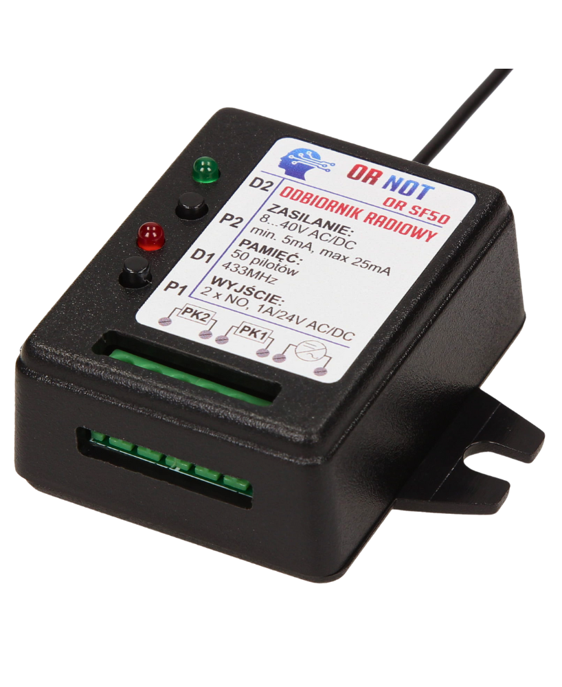 Odbiornik radiowy Somfy RTS  2-kanałowy 433,42 MHz, zasilanie 8–40 V AC/DC