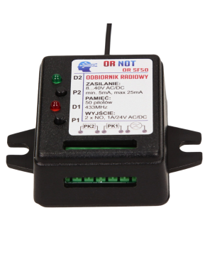 Odbiornik radiowy Somfy RTS  2-kanałowy 433,42 MHz, zasilanie 8–40 V AC/DC