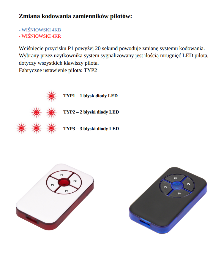 Pilot Wiśniowski ST1 / ST2 / Optimum EL16 / MIDO – Zamiennik 433,92 MHz