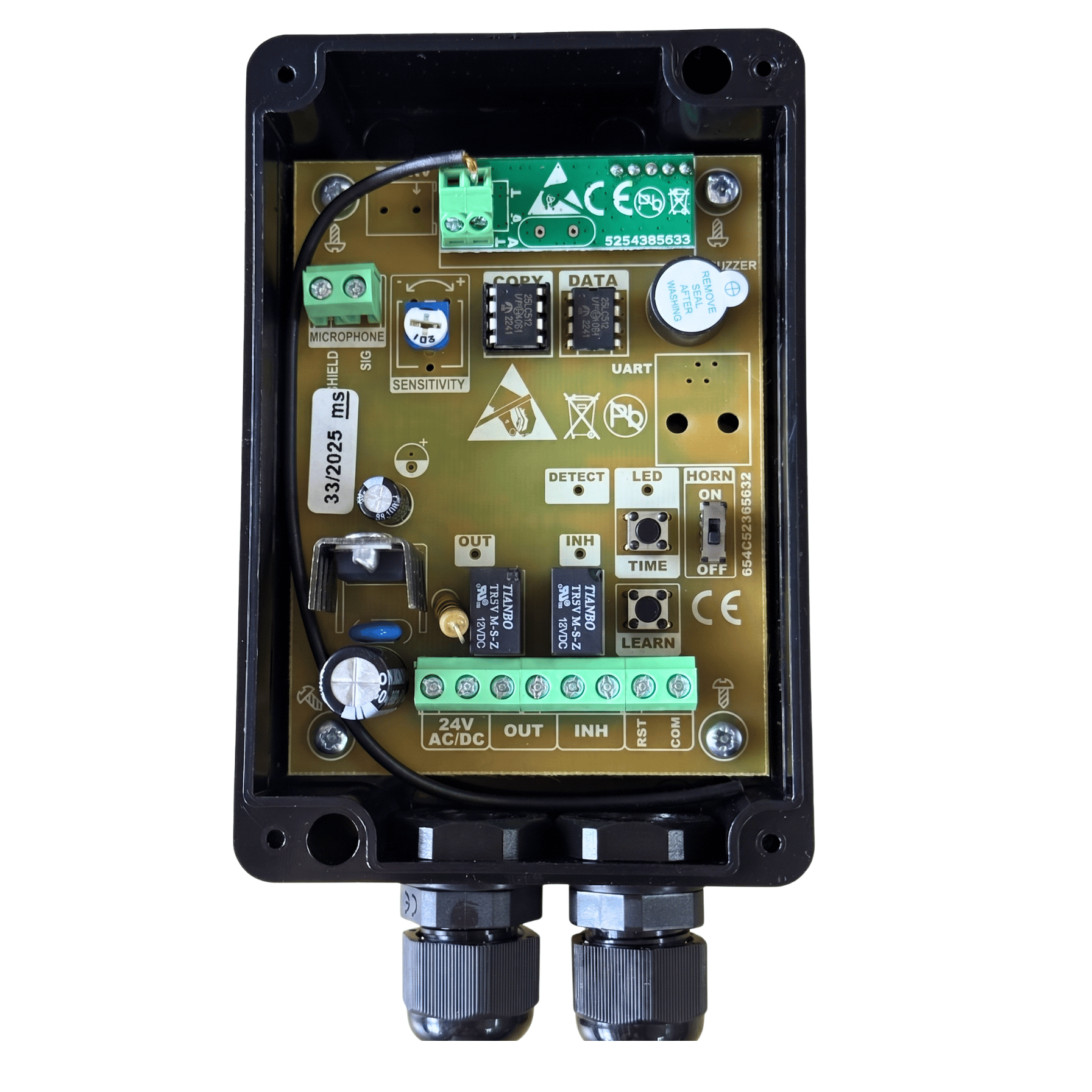 Wnętrze odbiornika eLR6H SOS – płytka PCB